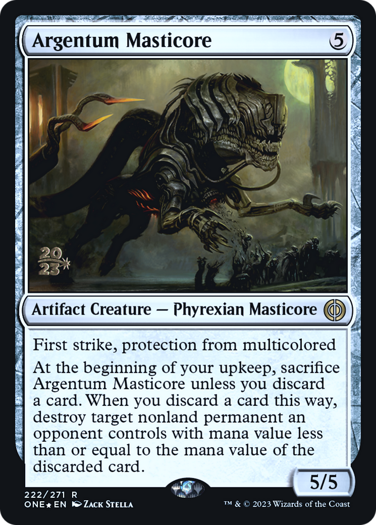 Argentum Masticore [Phyrexia: All Will Be One Prerelease Promos] | North Valley Games
