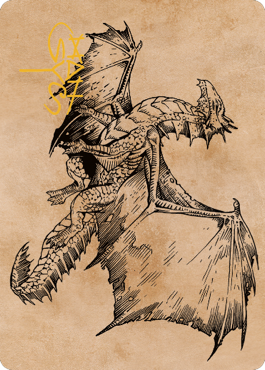 Ancient Bronze Dragon Art Card (58) (Gold-Stamped Signature) [Commander Legends: Battle for Baldur's Gate Art Series] | North Valley Games