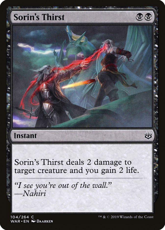 Sorin's Thirst [War of the Spark] | North Valley Games