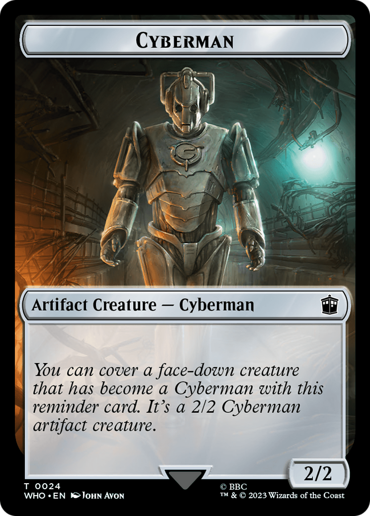 Alien Angel // Cyberman Double-Sided Token [Doctor Who Tokens] | North Valley Games