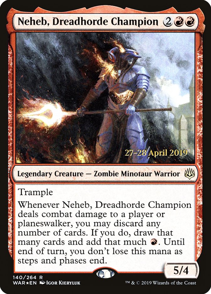 Neheb, Dreadhorde Champion [War of the Spark Prerelease Promos] | North Valley Games