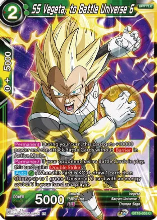 SS Vegeta, to Battle Universe 6 (BT16-053) [Realm of the Gods] | North Valley Games