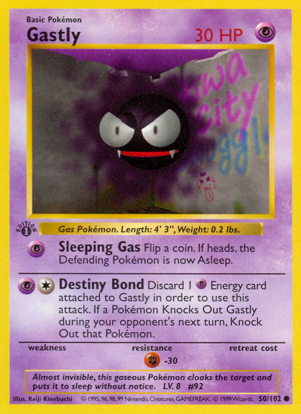 Gastly (50/102) (Shadowless) [Base Set 1st Edition] | North Valley Games