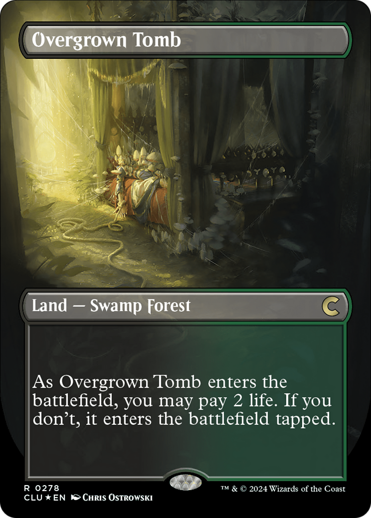 Overgrown Tomb (Borderless) [Ravnica: Clue Edition] | North Valley Games