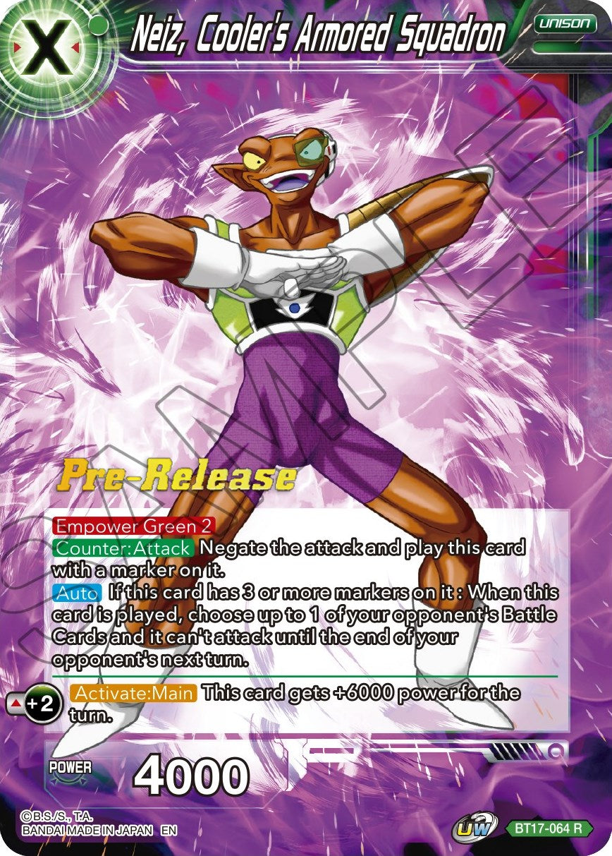 Neiz, Cooler's Armored Squadron (BT17-064) [Ultimate Squad Prerelease Promos] | North Valley Games
