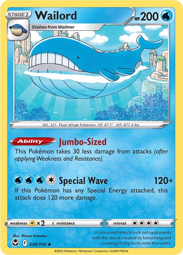 Wailord (038/195) [Sword & Shield: Silver Tempest] | North Valley Games