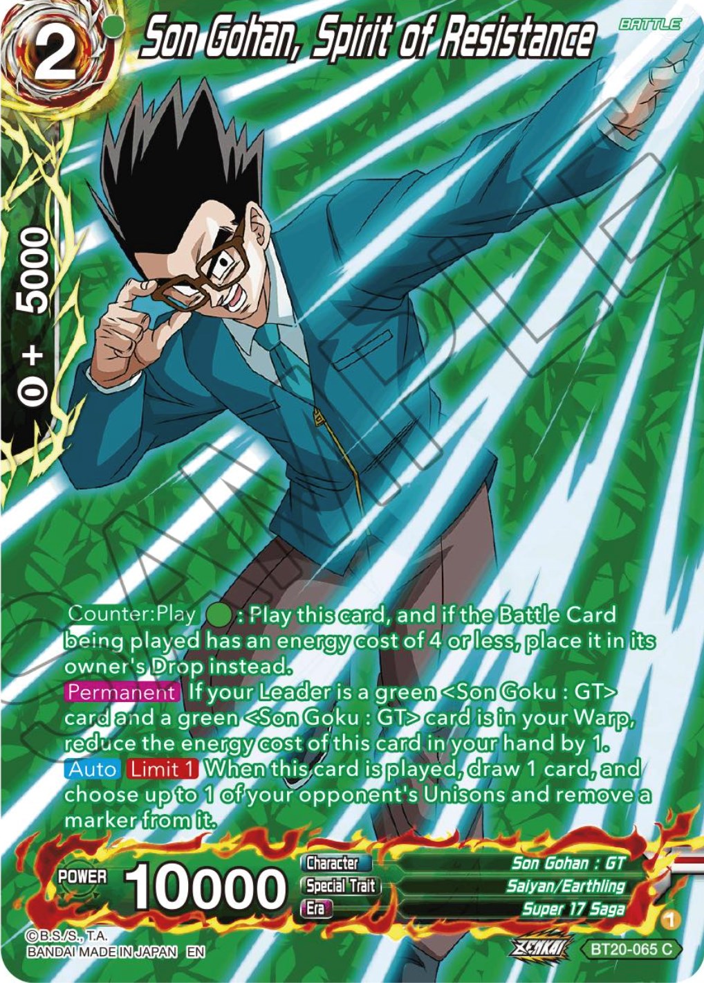 Son Gohan, Spirit of Resistance (Silver Foil) (BT20-065) [Power Absorbed] | North Valley Games