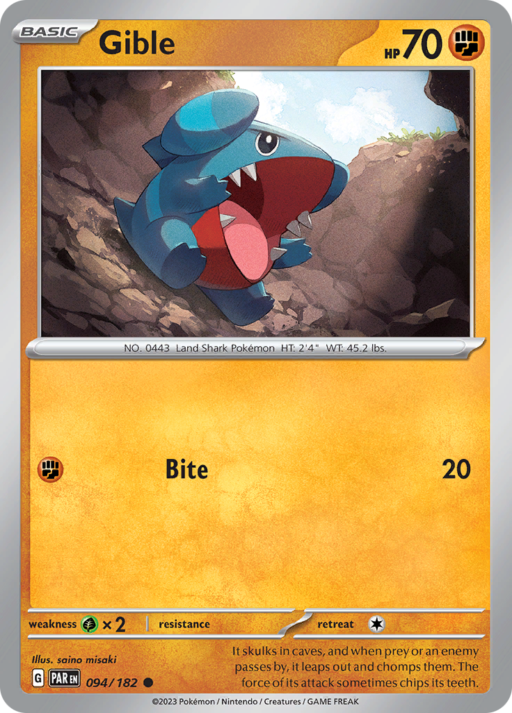 Gible (094/182) [Scarlet & Violet: Paradox Rift] | North Valley Games