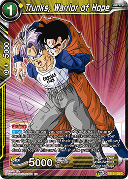 Trunks, Warrior of Hope (Common) (BT13-103) [Supreme Rivalry] | North Valley Games