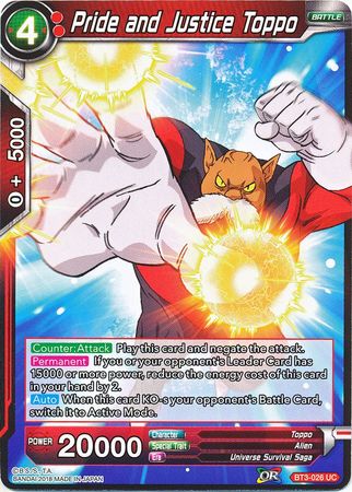 Pride and Justice Toppo (BT3-026) [Cross Worlds] | North Valley Games