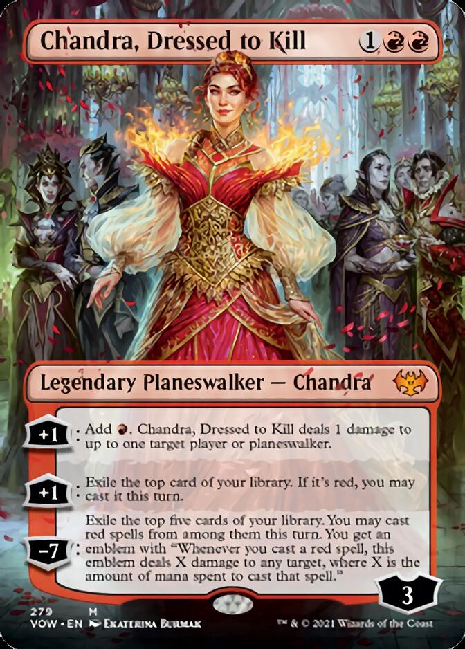 Chandra, Dressed to Kill (Borderless) [Innistrad: Crimson Vow] | North Valley Games