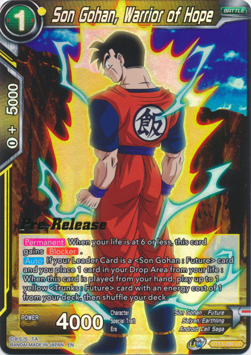 Son Gohan, Warrior of Hope (BT13-099) [Supreme Rivalry Prerelease Promos] | North Valley Games