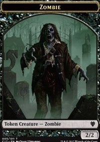 Zombie // Gold Double-Sided Token [Commander 2017 Tokens] | North Valley Games