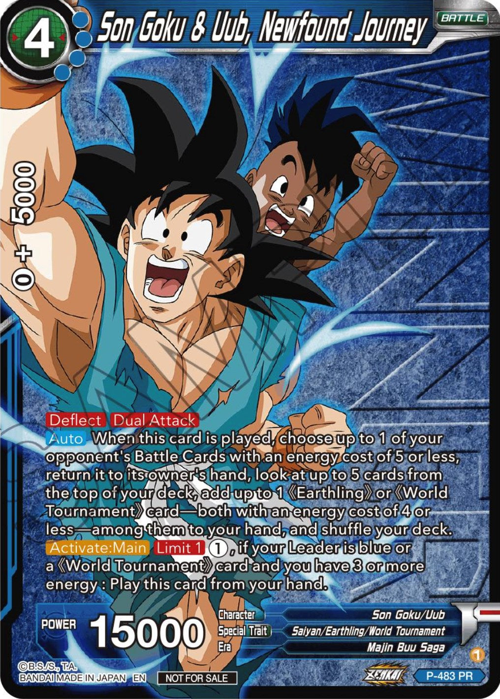 Son Goku & Uub, Newfound Journey (Zenkai Series Tournament Pack Vol.3 Winner) (P-483) [Tournament Promotion Cards] | North Valley Games