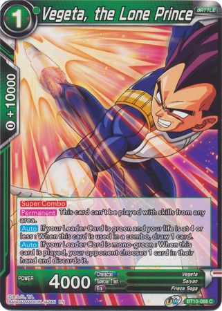 Vegeta, the Lone Prince (BT10-068) [Rise of the Unison Warrior 2nd Edition] | North Valley Games
