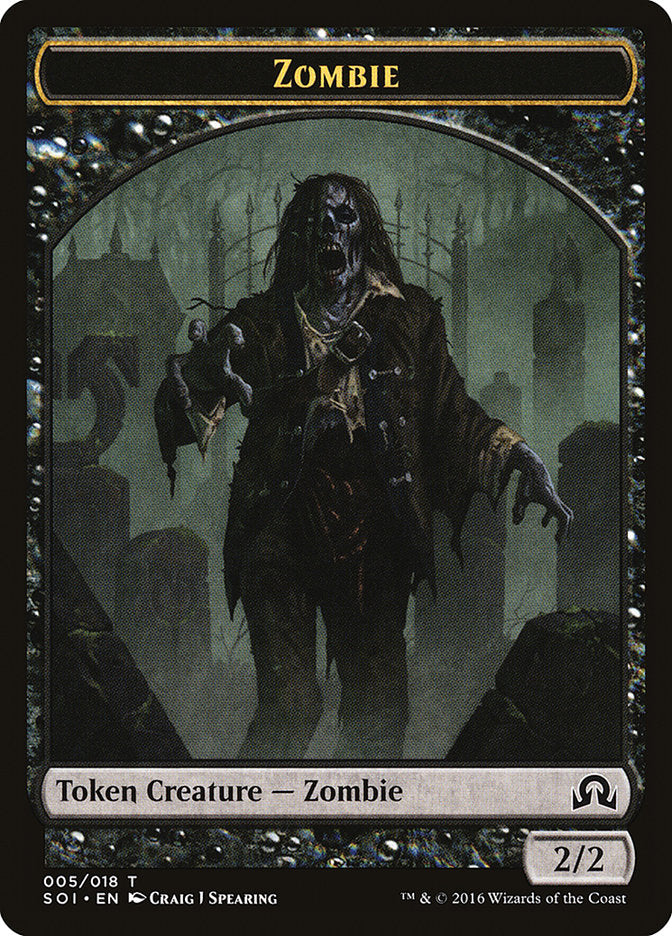 Zombie Token [Shadows over Innistrad Tokens] | North Valley Games