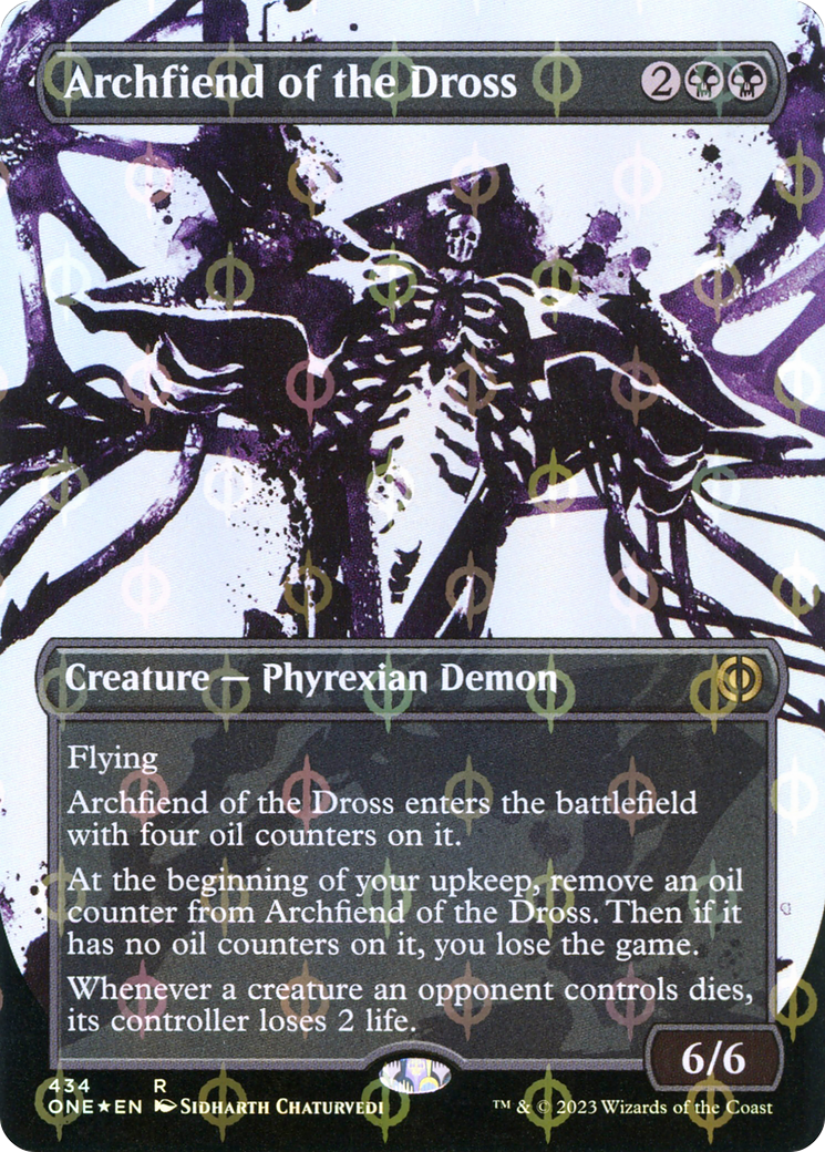 Archfiend of the Dross (Borderless Ichor Step-and-Compleat Foil) [Phyrexia: All Will Be One] | North Valley Games