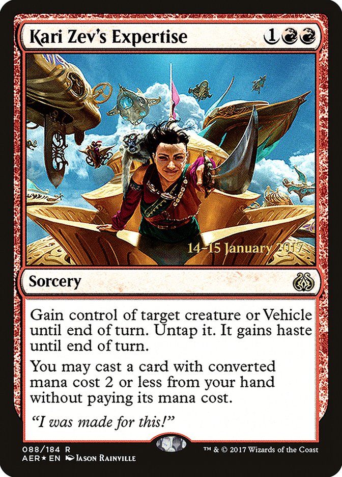 Kari Zev's Expertise [Aether Revolt Prerelease Promos] | North Valley Games