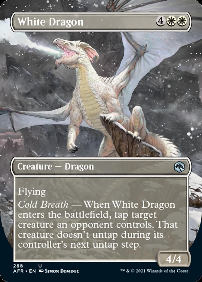 White Dragon (Borderless Alternate Art) [Dungeons & Dragons: Adventures in the Forgotten Realms] | North Valley Games