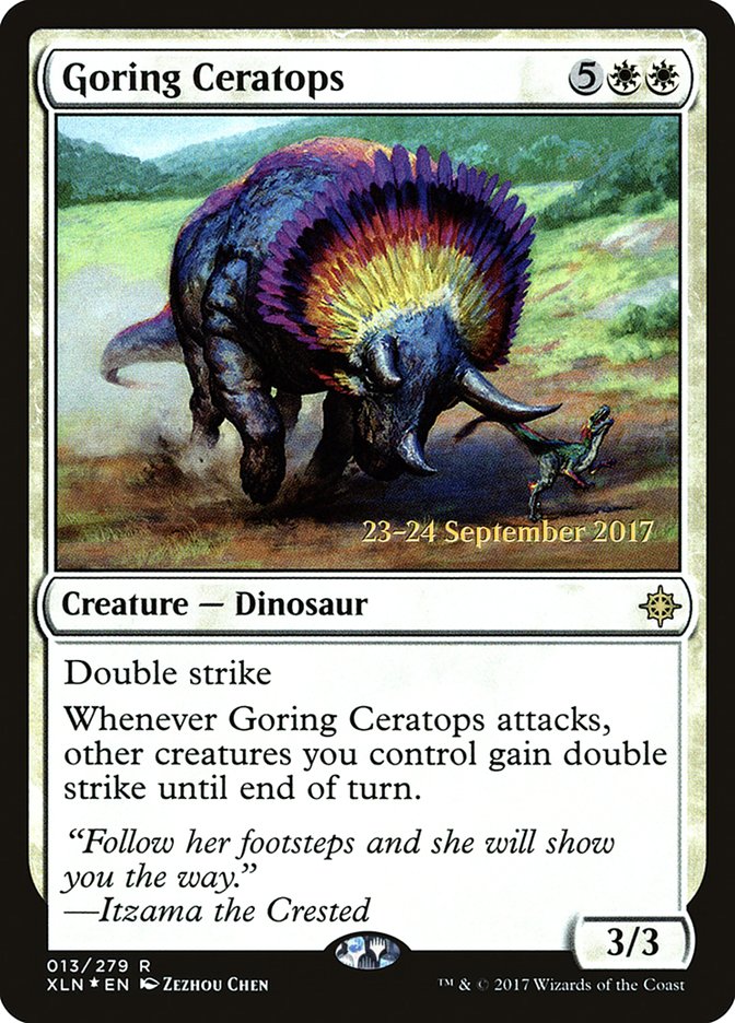 Goring Ceratops [Ixalan Prerelease Promos] | North Valley Games