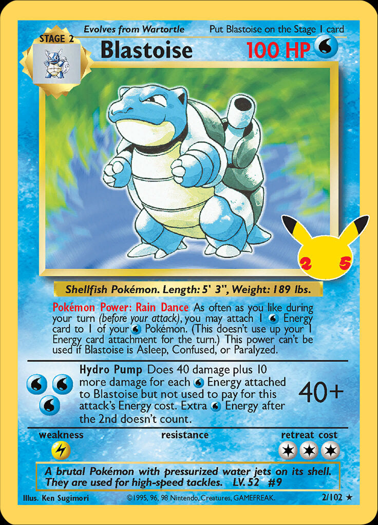 Blastoise (2/102) [Celebrations: 25th Anniversary - Classic Collection] | North Valley Games