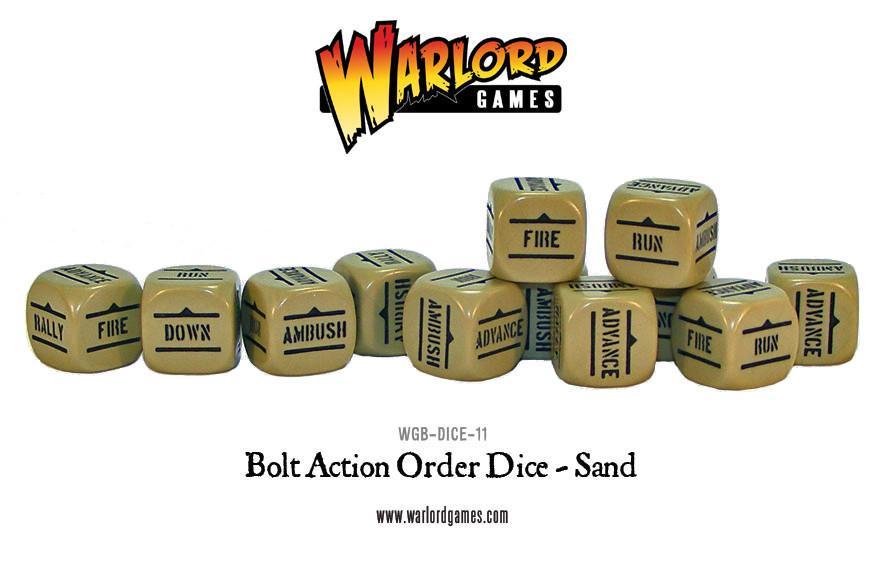Bolt Action Order Dice Set Sand | North Valley Games